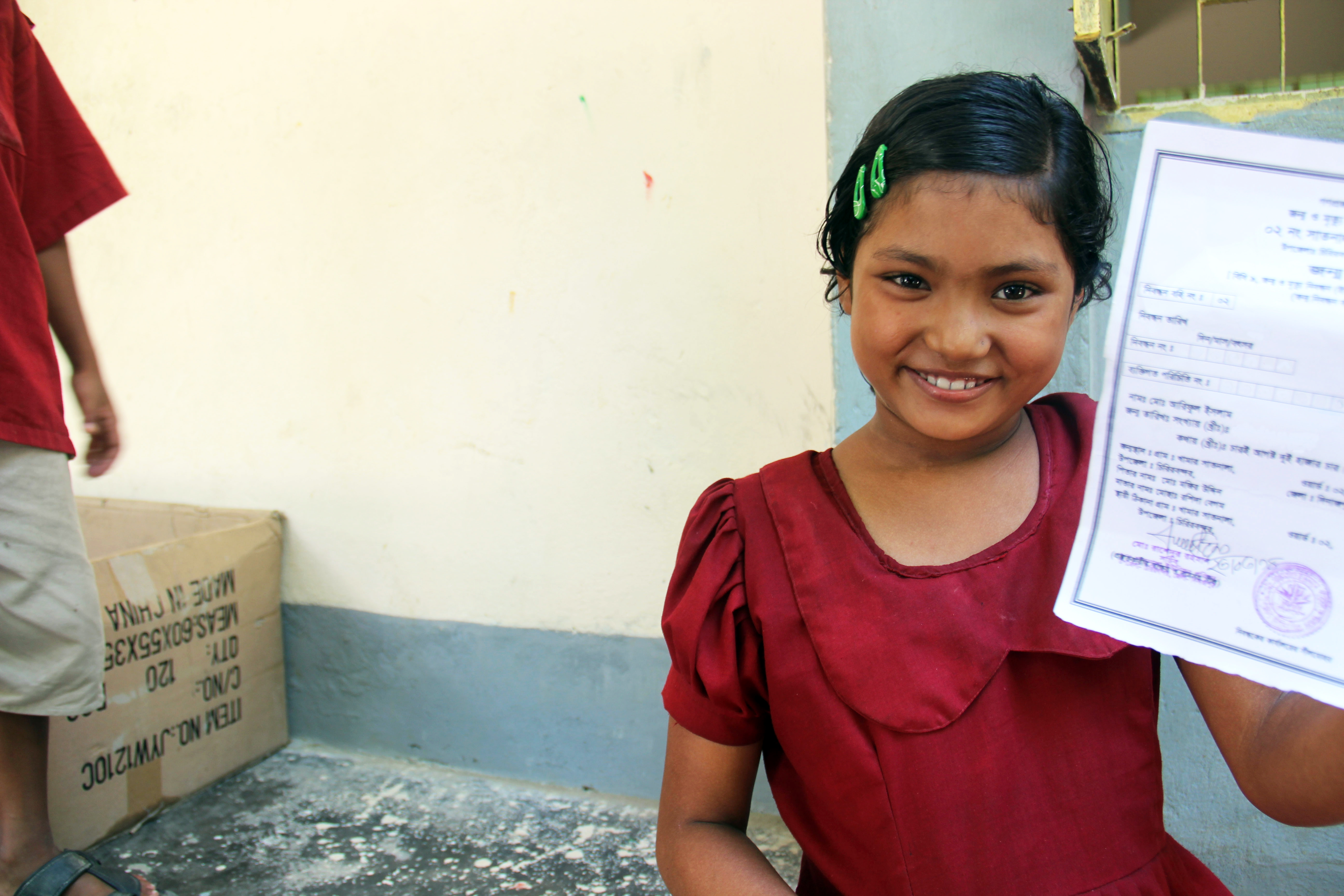 Meisje Bangladesh geboortebewijs