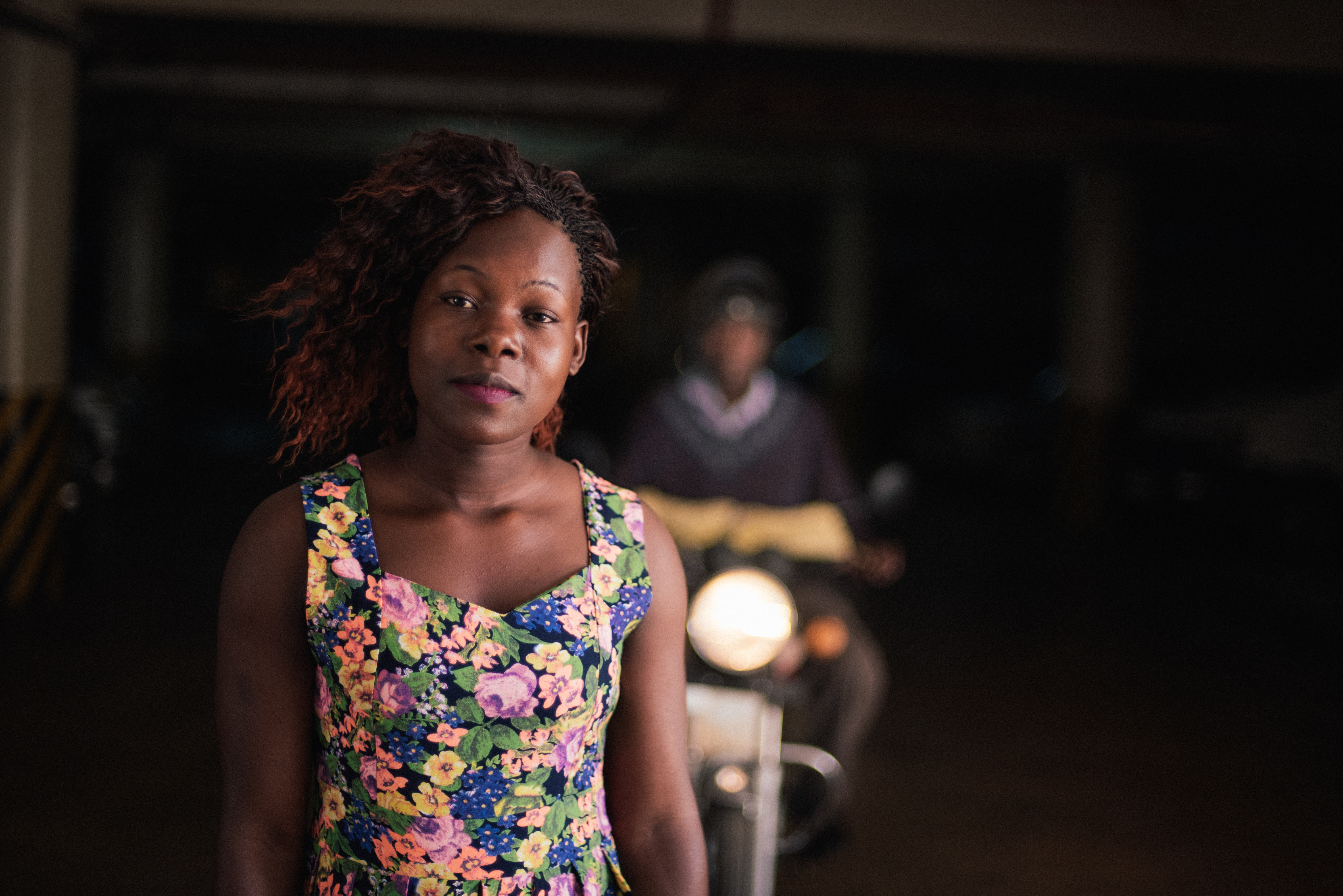 Girl in darkness in Kampala