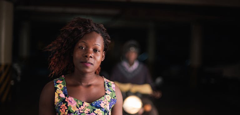 Girl in darkness in Kampala
