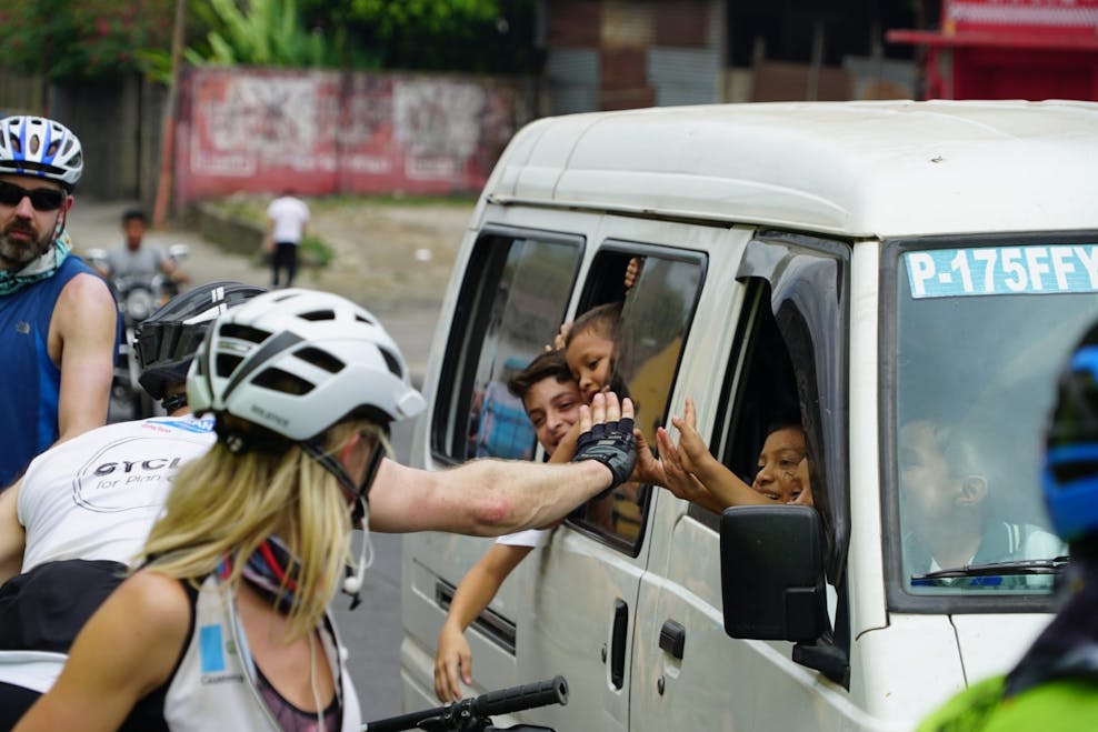 Fietsers in Guatemala