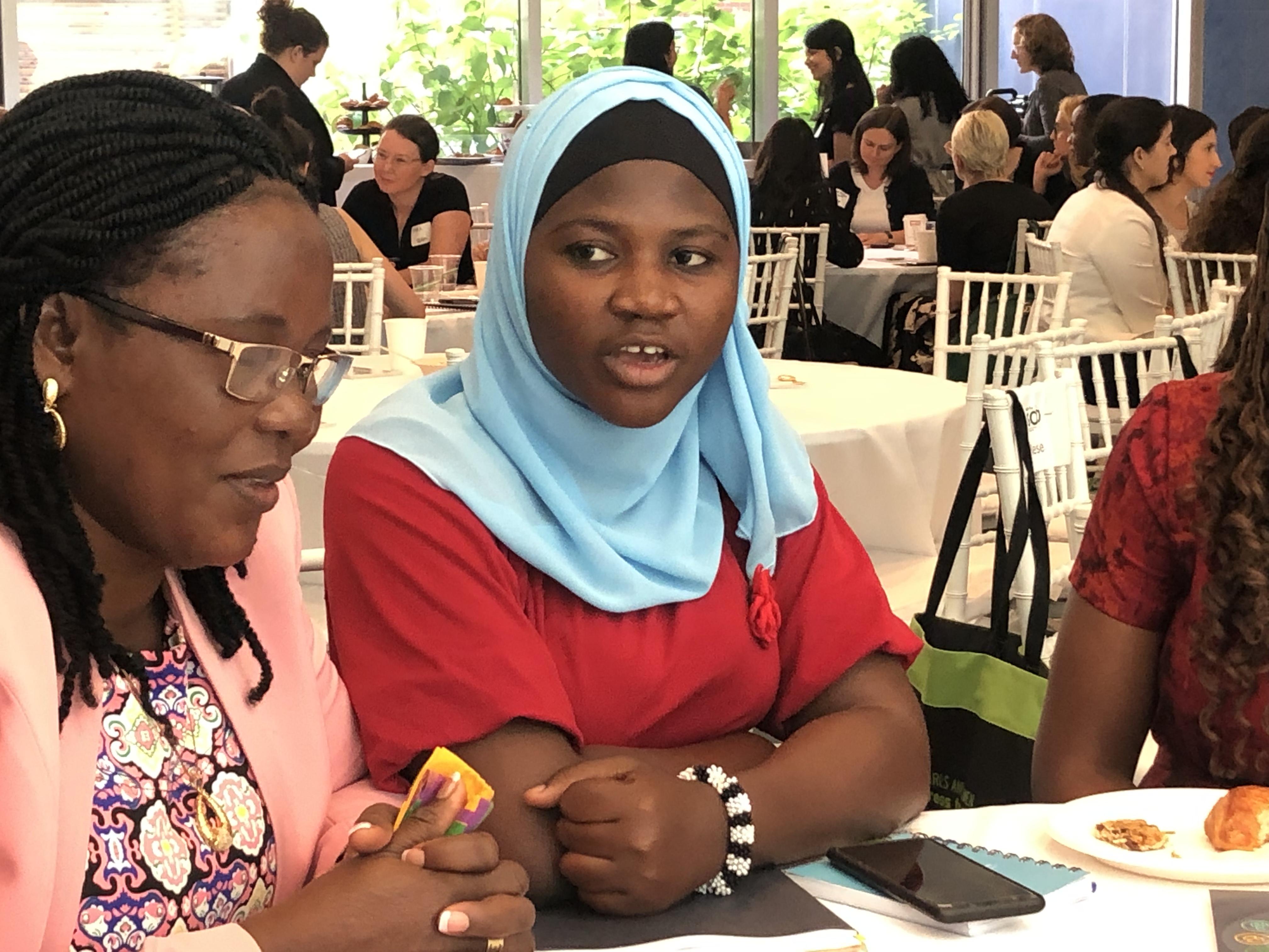 Hibatu from Sierra Leone is a youth advocate from the Girls Advocacy Alliance, pictured at the HPLF 2019