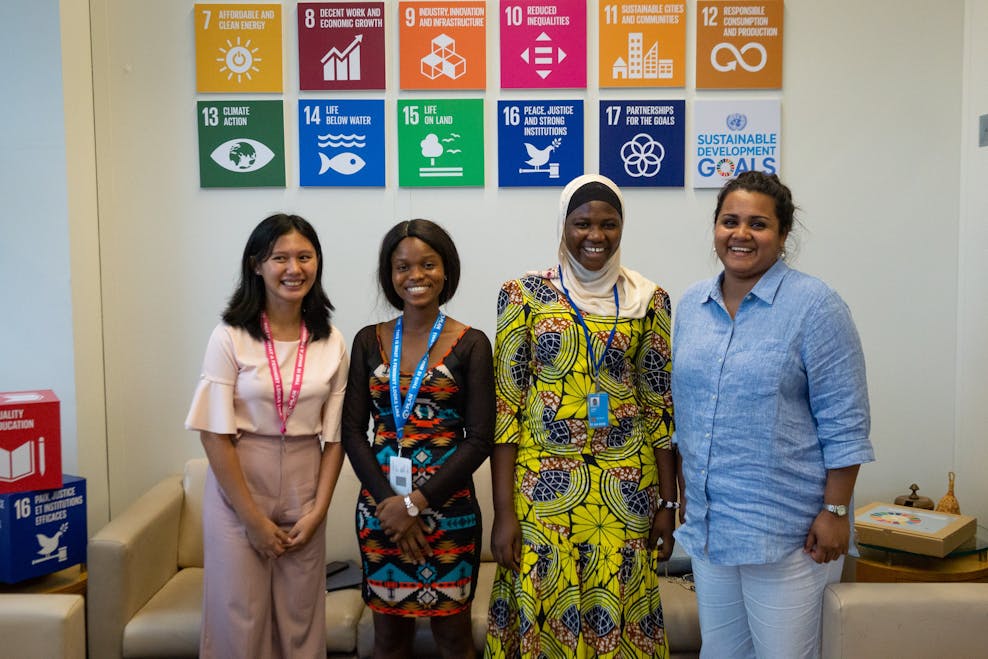Girls Advocacy Alliance youth advocates at the HLPF 2019 with UN Youth Envoy