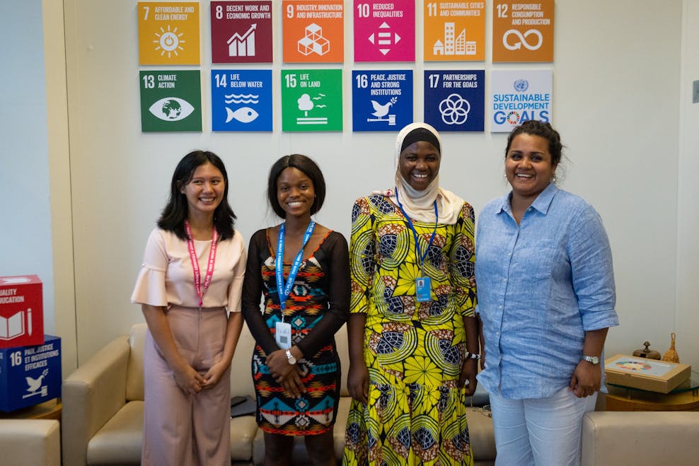 Maurice_Ayesha_Hibatu_UN Youth Envoy_HLPF_GAA-4 Girls Advocacy Alliance youth advocates at the HLPF 2019 with UN Youth Envoy