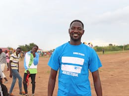 Job in het Bidibidi vluchtelingenkamp in Uganda