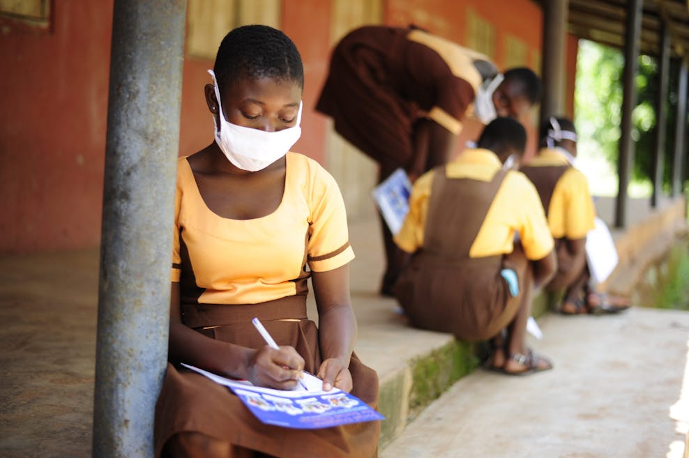 meisje op school in Ghana