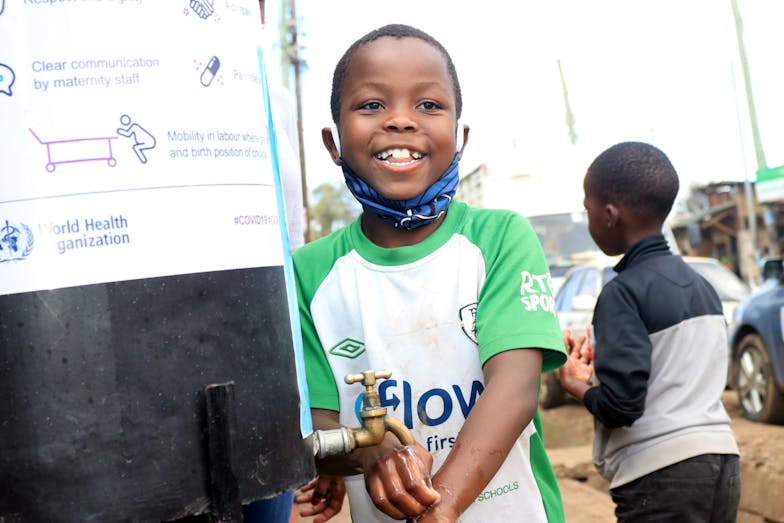 handen wassen in Kenia