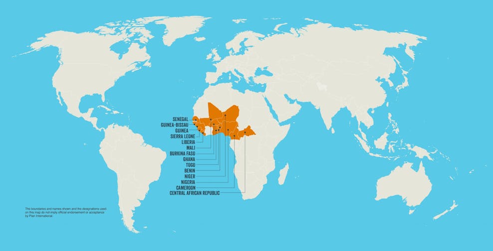 Kaart West en Centraal Afrika Benin Afrika kaart