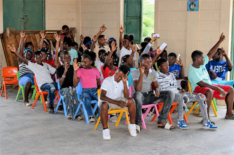 youth in the DR in a classroom