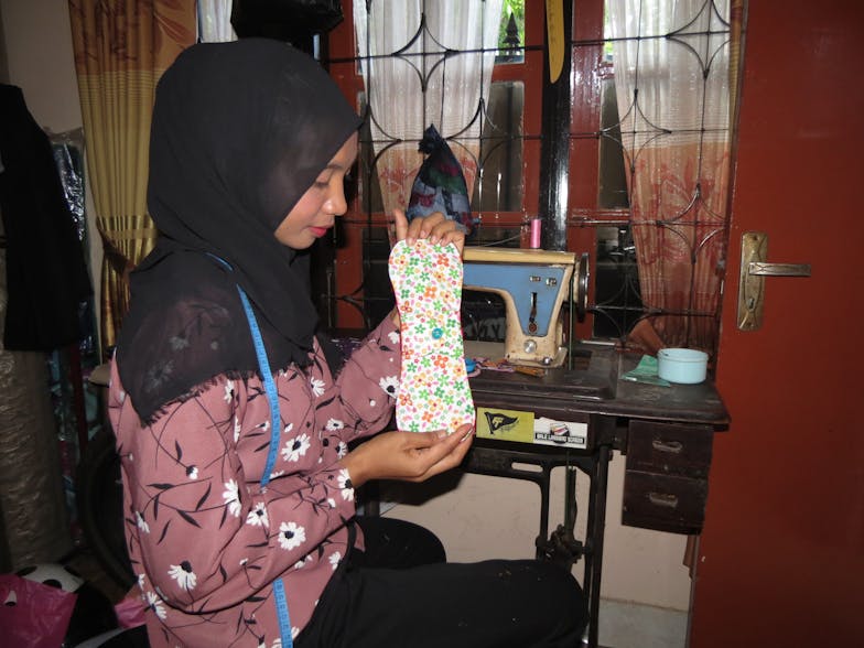 Lia met herbruikbare luier