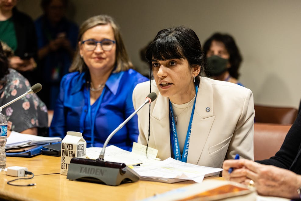Youth activist Lilian from Lebanon advocating at CSW67 in NY – credits Joel Sheakoski (3)