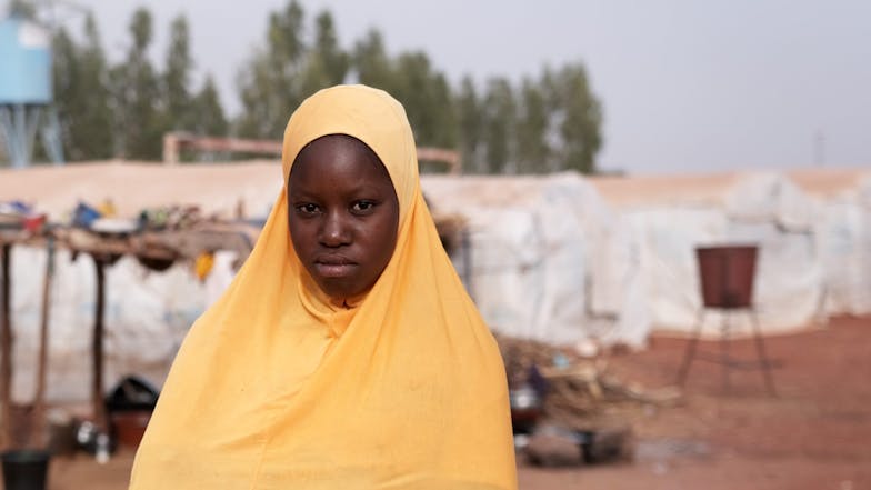 Oumou, 16, lives in an IDP camp in Mopti region