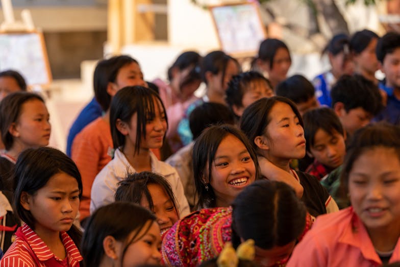 Kinderen in Vietnam nemen deel aan een programma van Plan International