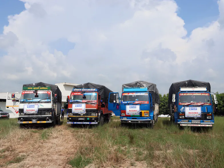 Trucks van Plan International in Nepal