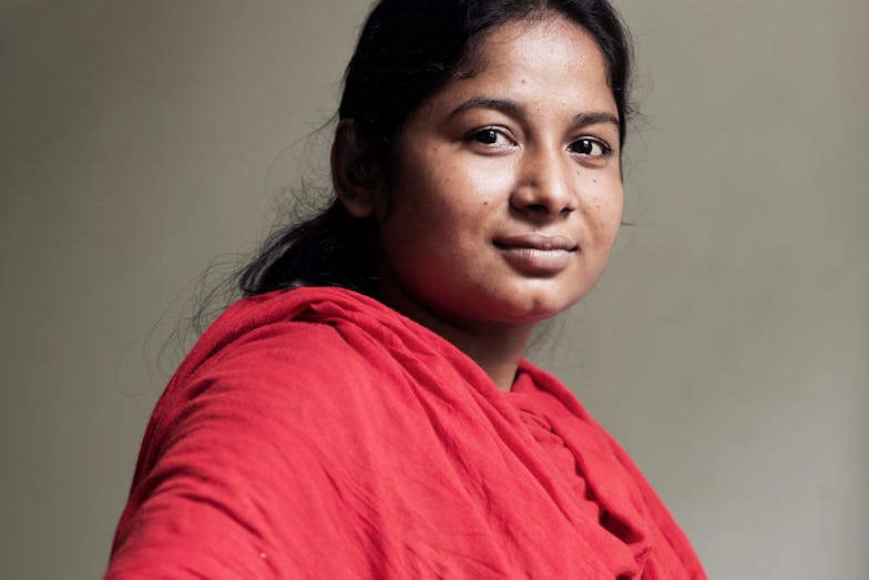 Portret Sharita Kindbruiden in Bangladesh